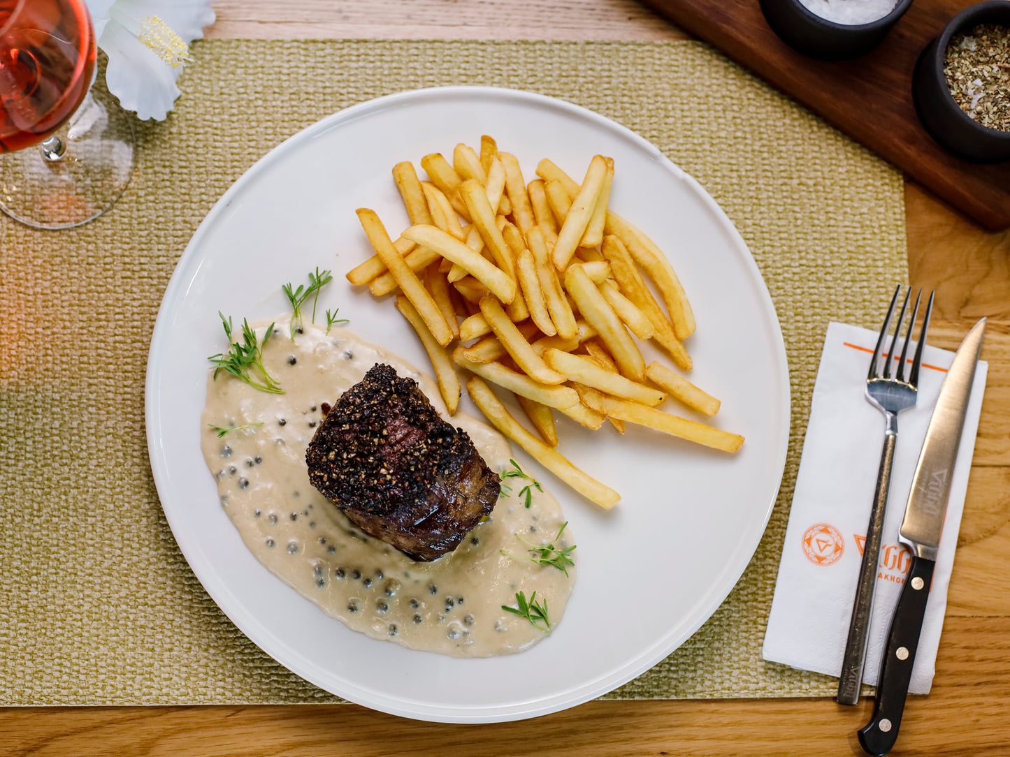 Steak Au Poivre with French Fries 380g