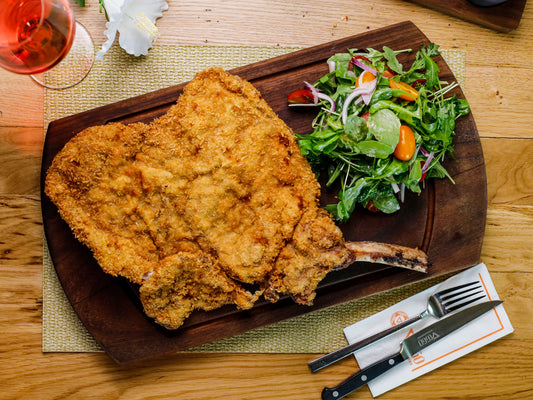 Veal Chop Schnitzel and Arugula 400g